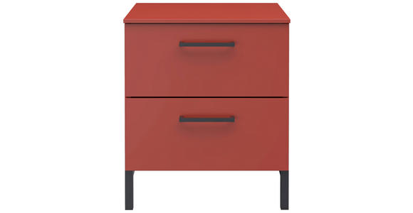 NACHTSCHRANK 42/51/41 cm - Koralle/Rot, Design, Holzwerkstoff/Metall (42/51/41cm) - Novel