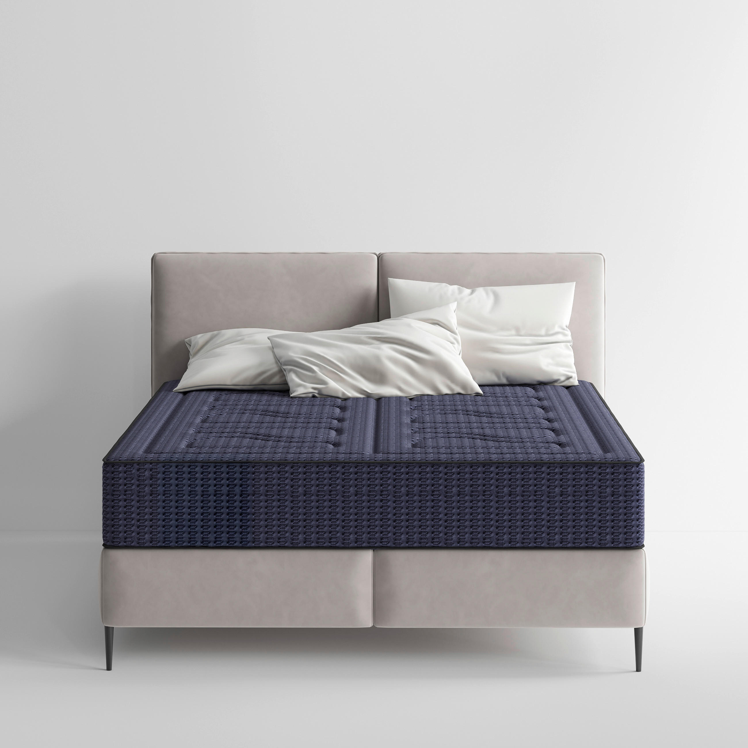 BOXSPRINGMATRATZE Imperial H3/H4, 200/200 cm, Höhe ca.:  - Dunkelblau, Basics, Textil (200/200cm) - Livetastic