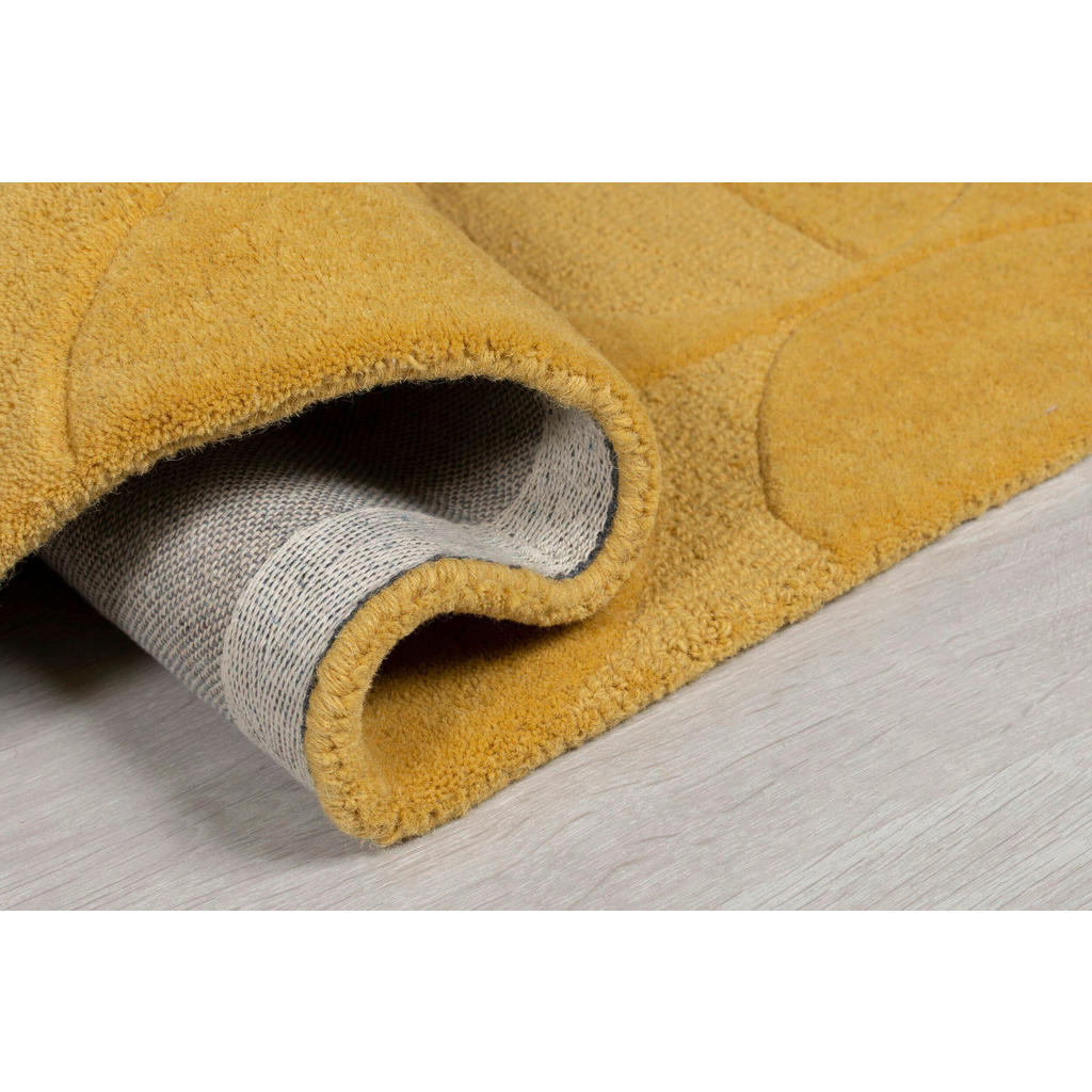 Thumbnail - Xora Wollteppich Moderno, Gelb, Textil, Abstraktes, rechteckig, 60x230 cm, Reach, AZO-frei, Handmade in India, für Fußbo...