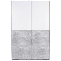 SCHIEBETÜRENSCHRANK 125/196/62 cm 2-türig Grau, Weiß  - Eichefarben/Alufarben, MODERN, Holzwerkstoff/Metall (125/196/62cm) - P & B