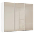 SCHWEBETÜRENSCHRANK 301/223/68 cm 3-türig Weiß, Champagner  - Champagner/Weiß, KONVENTIONELL, Glas/Holzwerkstoff (301/223/68cm) - Novel