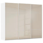SCHWEBETÜRENSCHRANK 301/223/68 cm 3-türig Weiß, Champagner  - Champagner/Weiß, KONVENTIONELL, Glas/Holzwerkstoff (301/223/68cm) - Novel