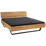 BALKENBETT 140/220 cm  in Wildeiche  - Wildeiche/Schwarz, Natur, Holz/Metall (140/220cm) - Linea Natura