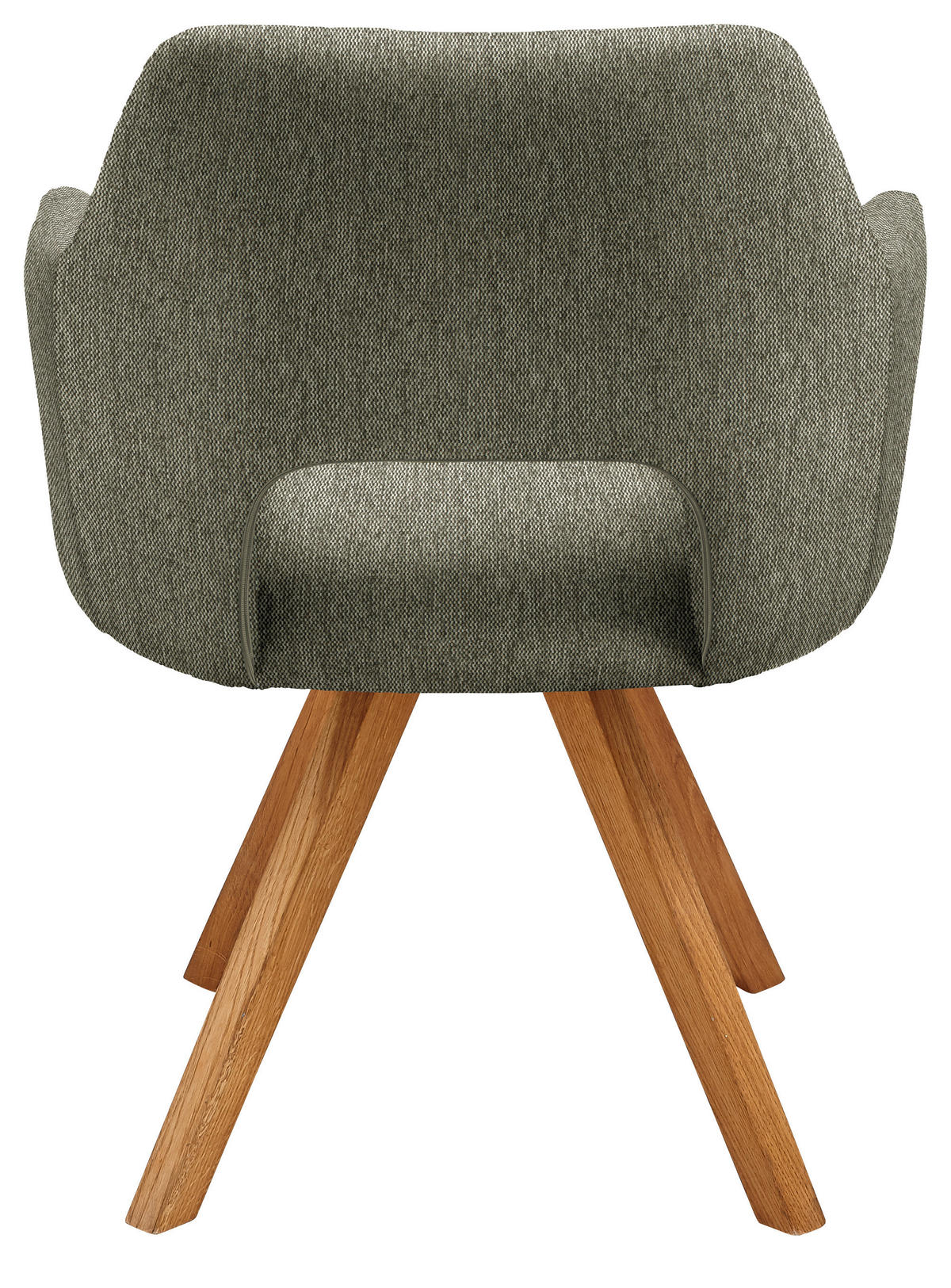 ARMLEHNSTUHL  in Webstoff  - Eichefarben/Olivgrün, Design, Holz/Textil (57/84/57cm) - Voleo