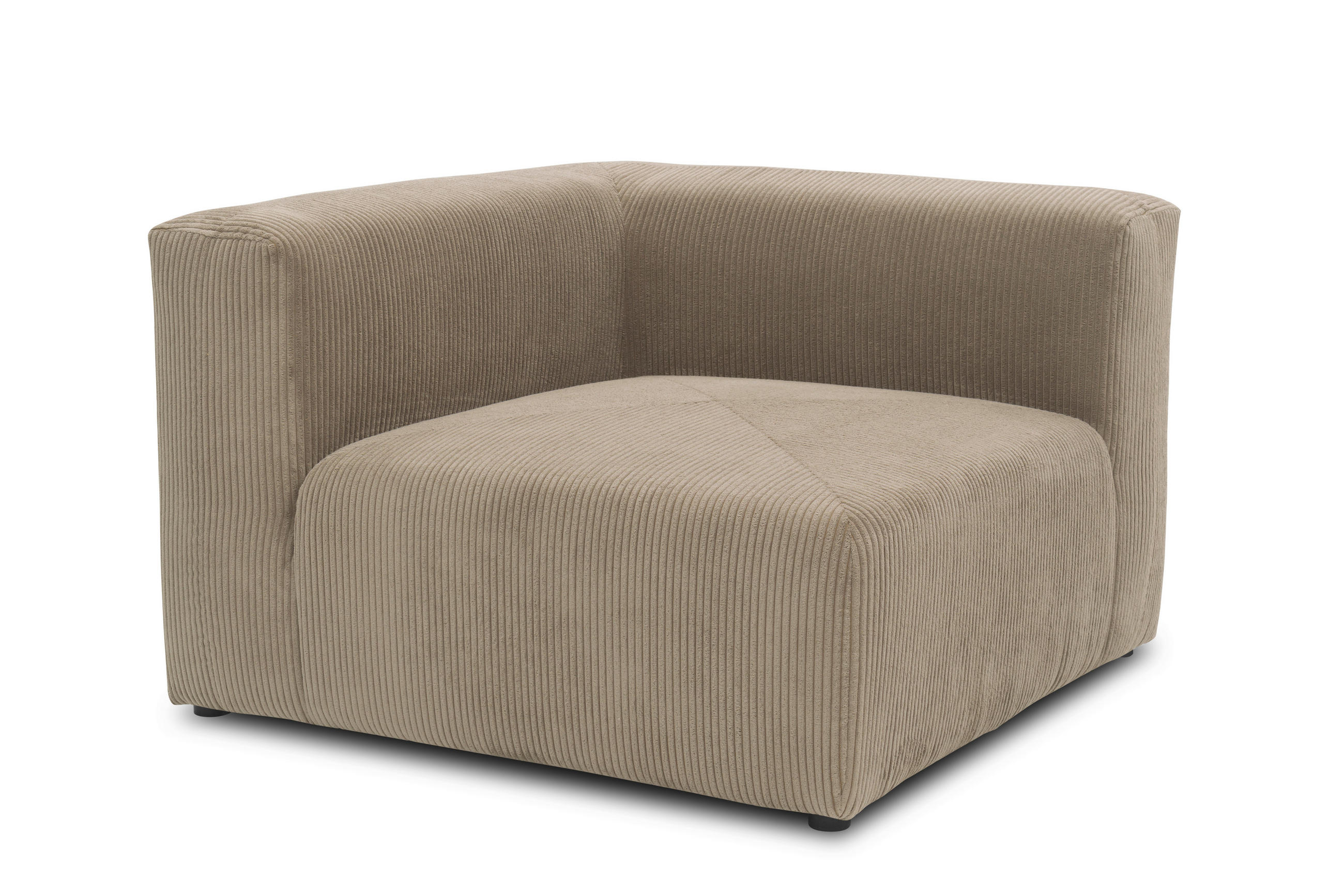 SOFAELEMENT in Cord, Mikrofaser Schlammfarben  - Schlammfarben/Schwarz, Design, Kunststoff/Textil (108/69/108cm) - MID.YOU