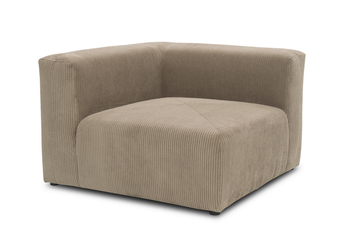 SOFAELEMENT in Cord, Mikrofaser Schlammfarben  - Schlammfarben/Schwarz, Design, Kunststoff/Textil (108/69/108cm) - MID.YOU