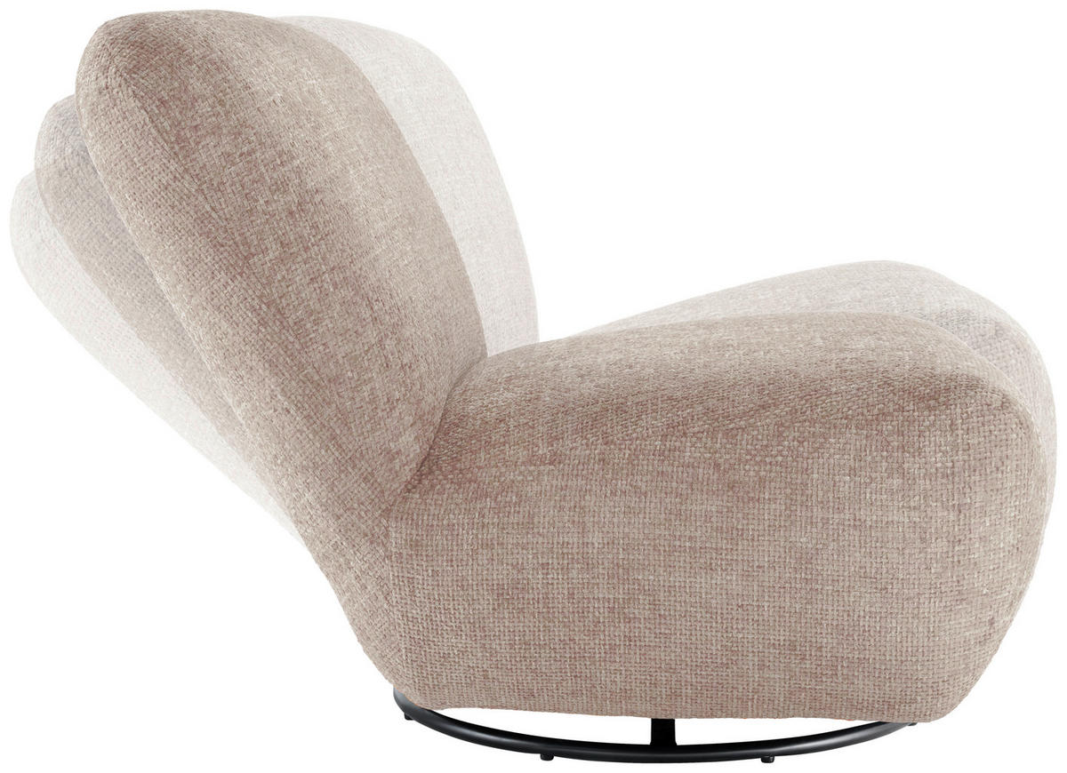 XXL-SESSEL Struktur Creme    - Creme/Schwarz, Trend, Textil/Metall (95/77/94cm) - Livetastic