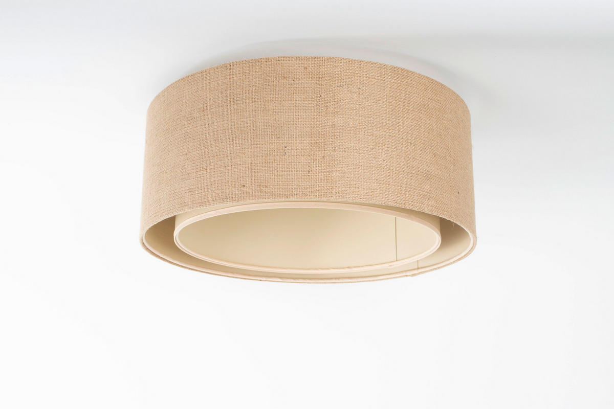 DECKENLEUCHTE Boho Elegant 50/20 cm   - Beige/Karamell, Natur, Kunststoff/Textil (50/20cm)
