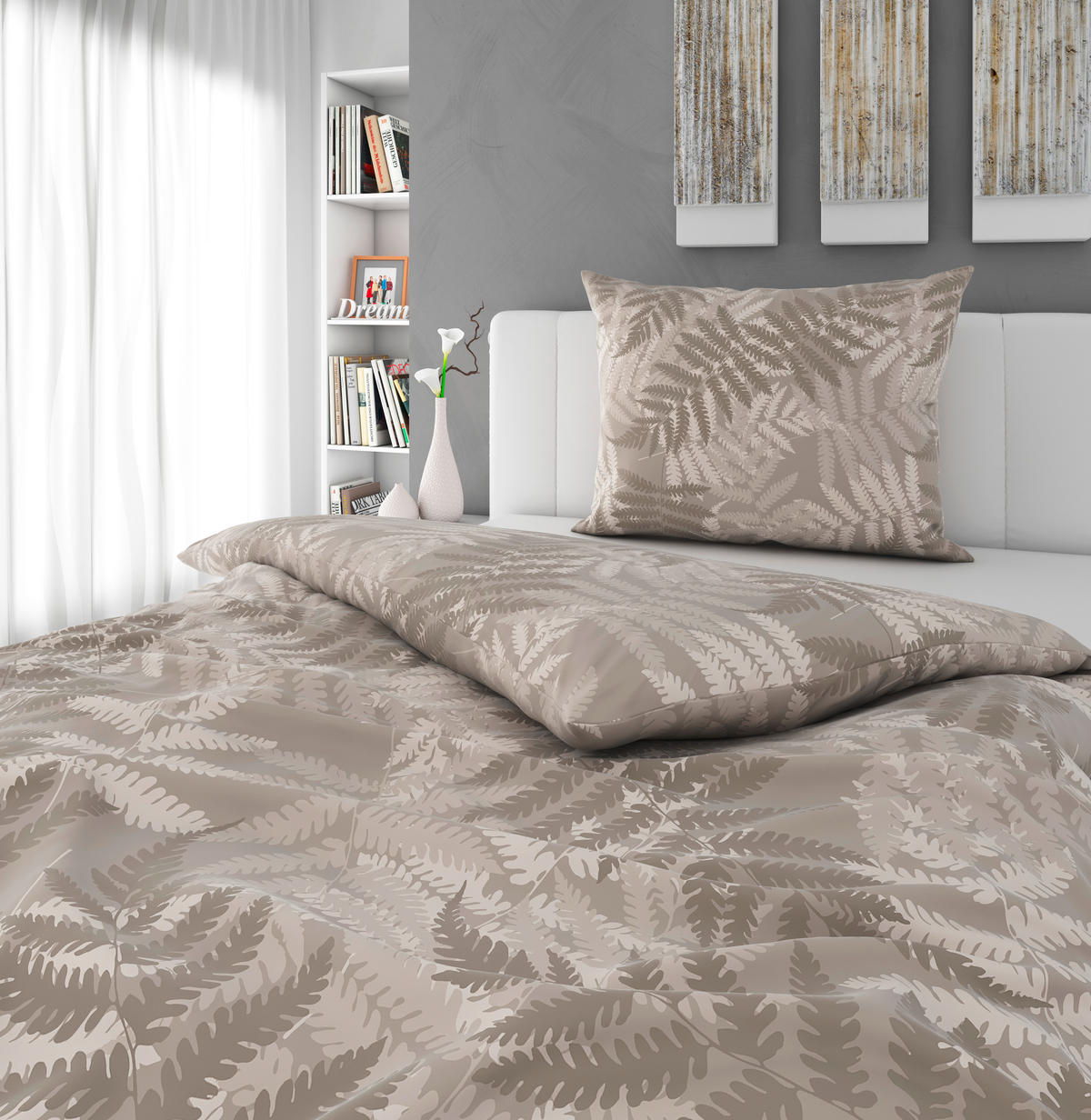 POSTEĽNÁ BIELIZEŇ, satén, béžová, 140/200 cm - béžová, Konventionell, textil (140/200cm) - Bio:Vio