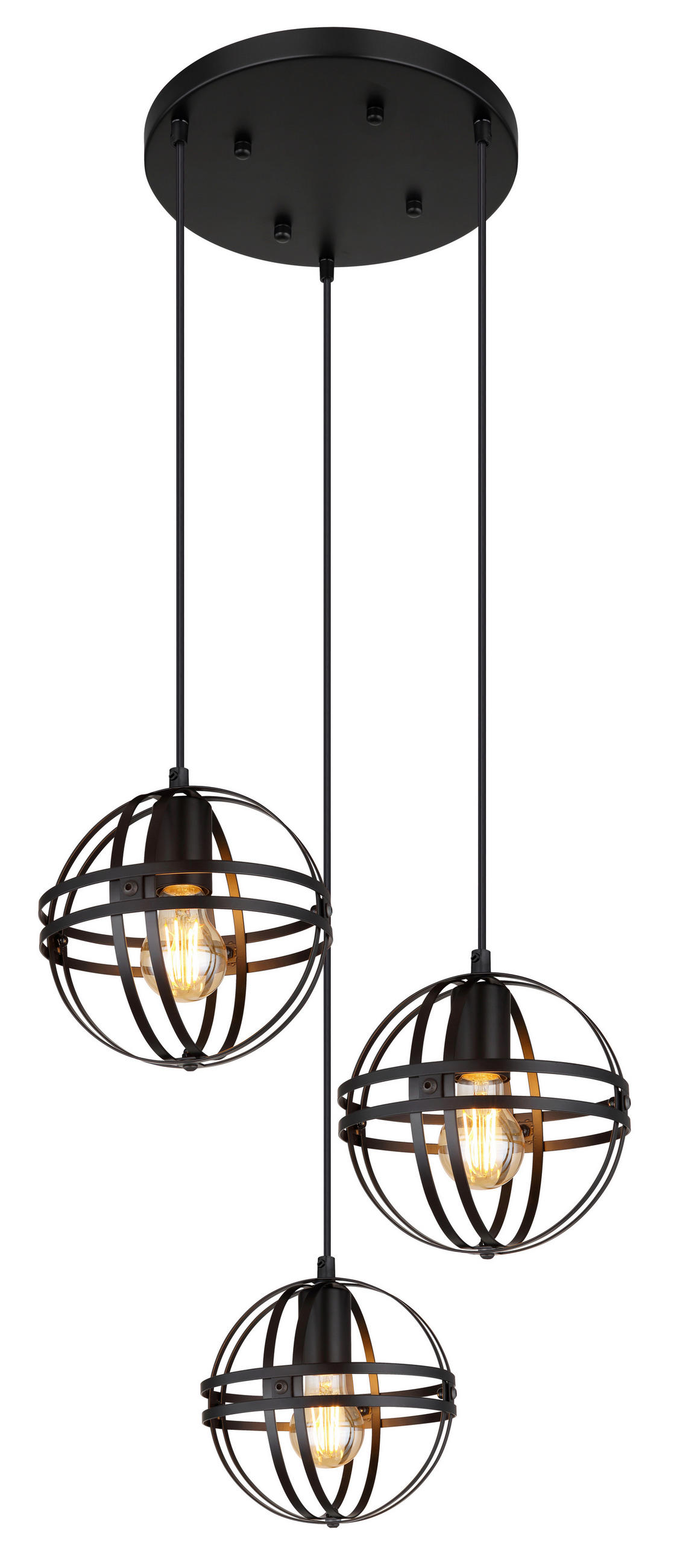 HÄNGELEUCHTE 47/120 cm    - Schwarz, Design, Kunststoff/Metall (47/120cm) - Globo