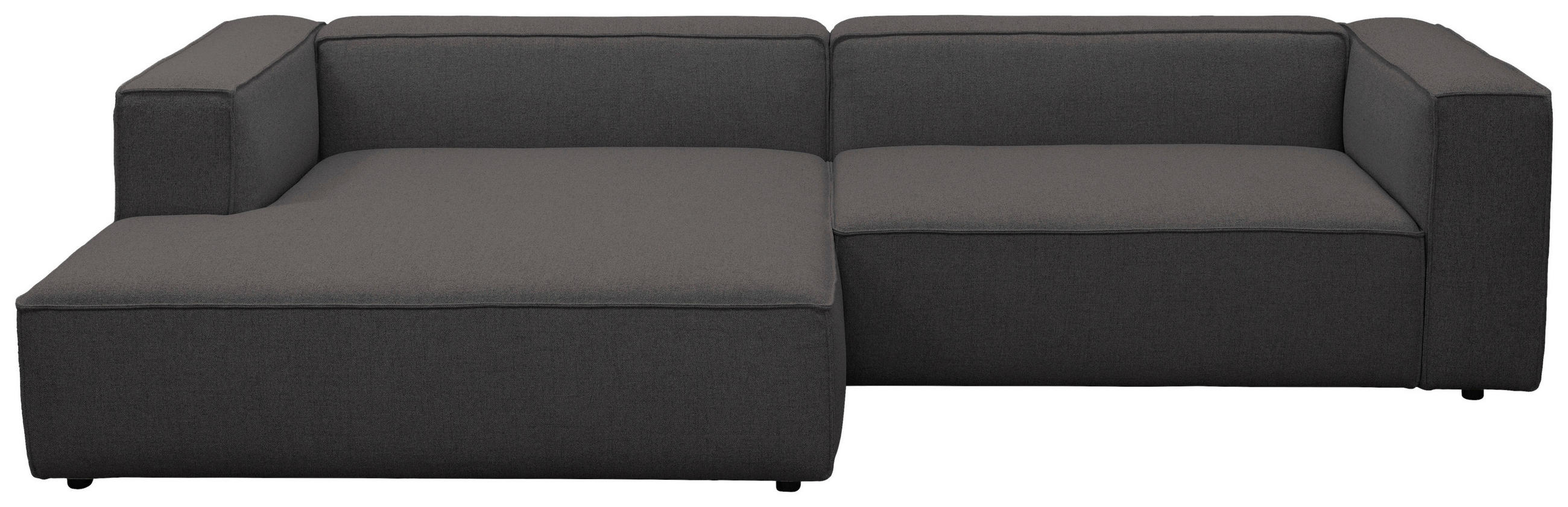 ECKSOFA Dunkelbraun Chenille Rücken echt  - Dunkelbraun/Schwarz, MODERN, Kunststoff/Textil (185/296cm) - Hom`in