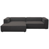 ECKSOFA Dunkelbraun Chenille Rücken echt  - Dunkelbraun/Schwarz, MODERN, Kunststoff/Textil (185/296cm) - Hom`in