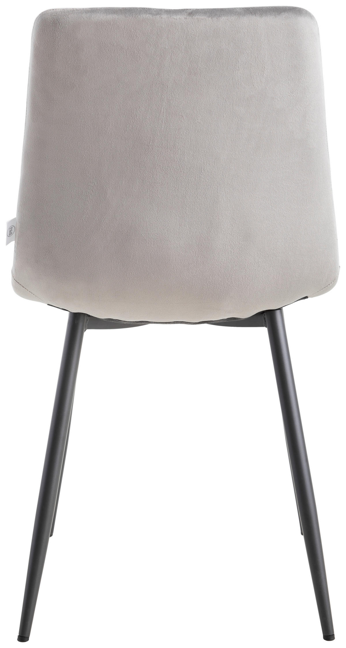 STUHL Samt Grau  - Grau, MODERN, Textil/Metall (44/87/54cm) - P & B