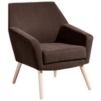 SESSEL in Velours Braun  - Buchefarben/Braun, Design, Holz/Textil (67/81/71cm) - Max Winzer