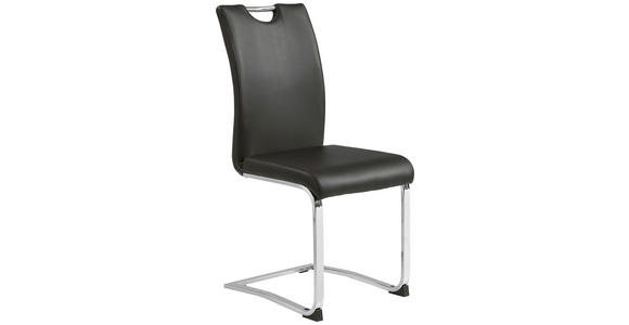 SCHWINGSTUHL  in Lederlook  - Chromfarben/Schwarz, Design, Textil/Metall (42/97/55cm) - Carryhome