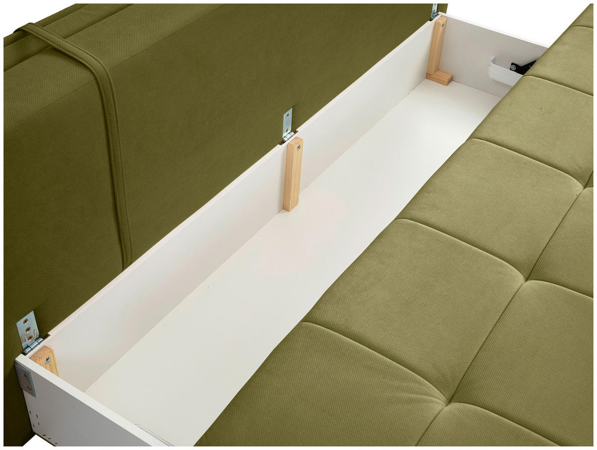 SCHLAFSOFA  mit Liegefunktion Webstoff Olivgrün  - Schwarz/Olivgrün, MODERN, Kunststoff/Textil (202/73-92/105cm) - MID.YOU