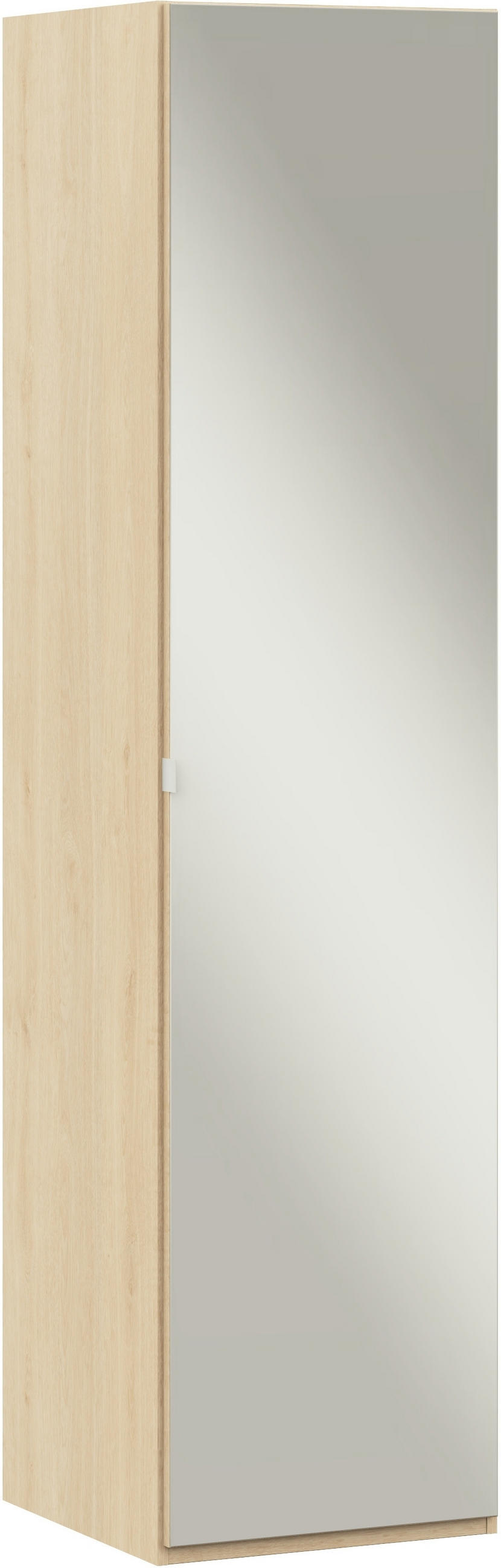 KLEIDERSCHRANK 1-türig Eichefarben  - Edelstahlfarben/Eichefarben, Design, Glas/Holzwerkstoff (51,3/213,6/59,3cm) - Cantus