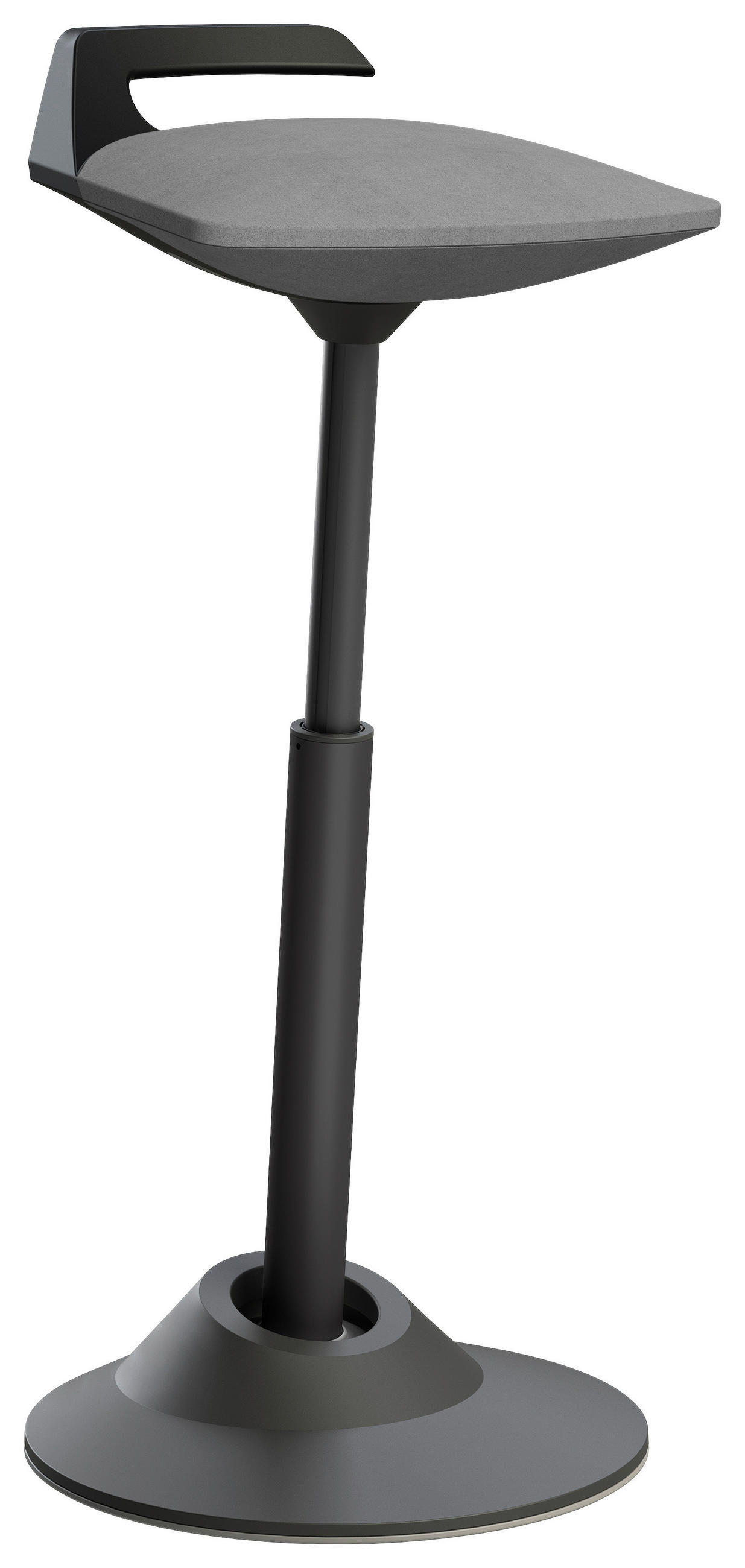 BÜROHOCKER 38/60-93/38 cm  - Schwarz/Grau, Basics, Textil/Metall (38/60-93/38cm) - Aeris
