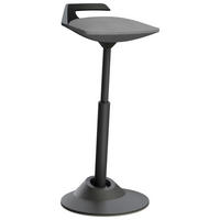 BÜROHOCKER 38/60-93/38 cm  - Schwarz/Grau, Basics, Textil/Metall (38/60-93/38cm) - Aeris