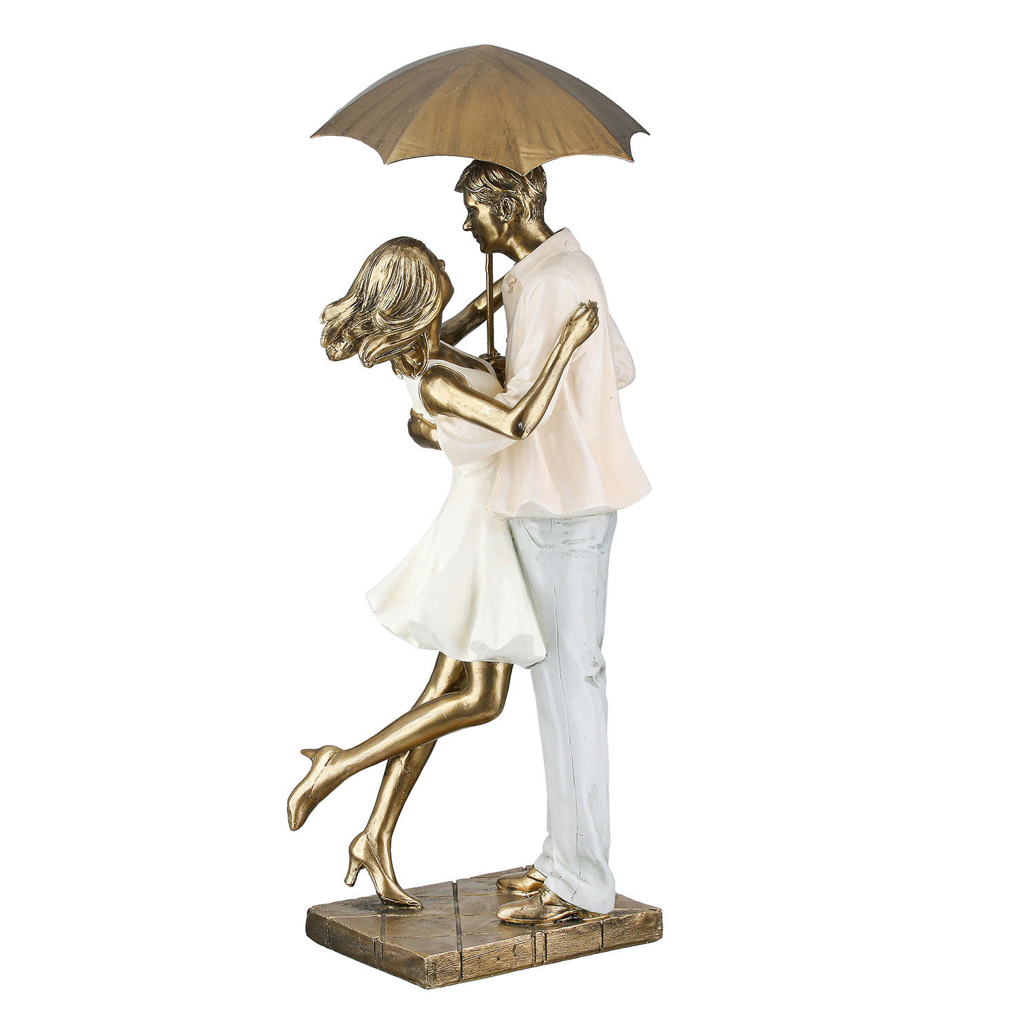 SKULPTUR - Goldfarben/Creme, Basics, Kunststoff (17/39/14,5cm)