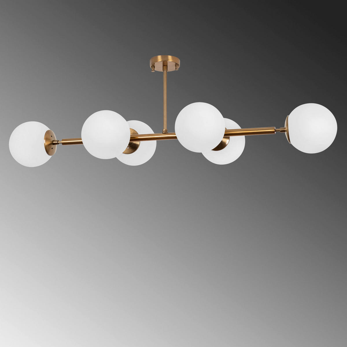 DECKENLEUCHTE 110/40/35 cm   - Goldfarben/Weiß, Trend, Glas/Metall (110/40/35cm) - P & B