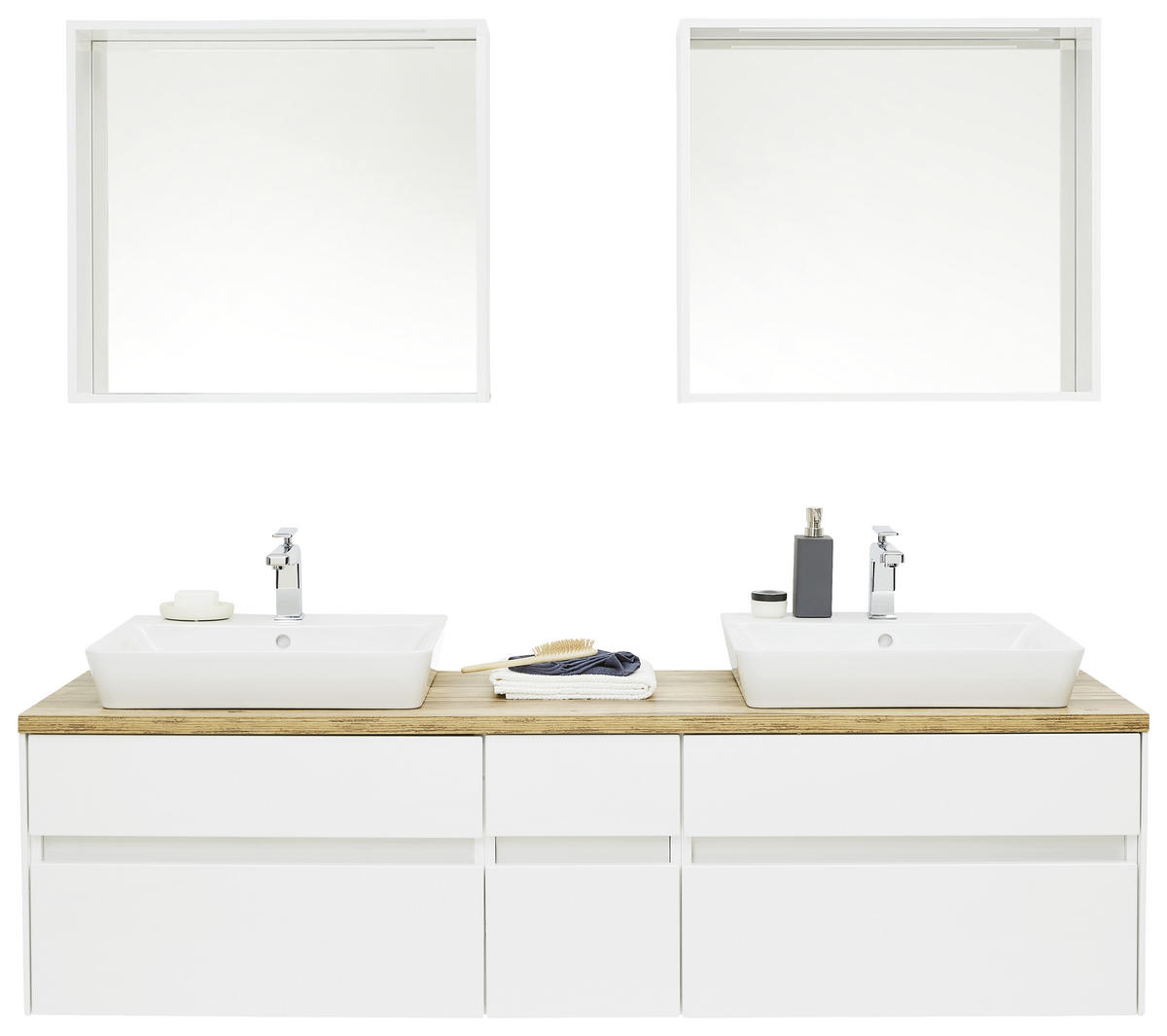 KOPALNICA  bela, barve hrasta  - barve hrasta/bela, Design, steklo/leseni material (172cm) - Novel