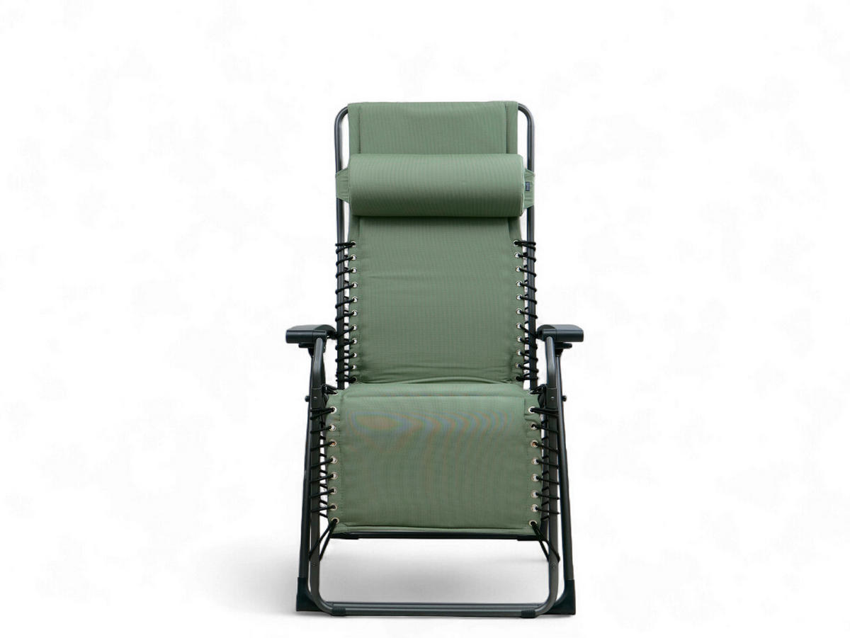 GARTEN-RELAXSESSEL 66/120/65 cm  - Anthrazit/Grün, Basics, Textil/Metall (66/120/65cm)