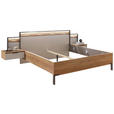 BETTANLAGE 180/200 cm  in Graphitfarben, Eichefarben, Hellgrau  - Eichefarben/Hellgrau, Design, Holz/Holzwerkstoff (180/200cm) - Xora