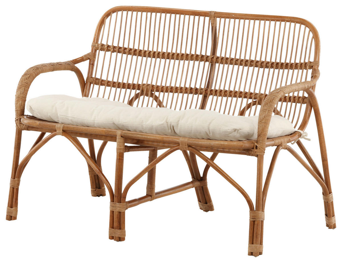 LOUNGESOFA  - Weiß/Naturfarben, KONVENTIONELL, Holz (130/93/82cm) - Gardenson
