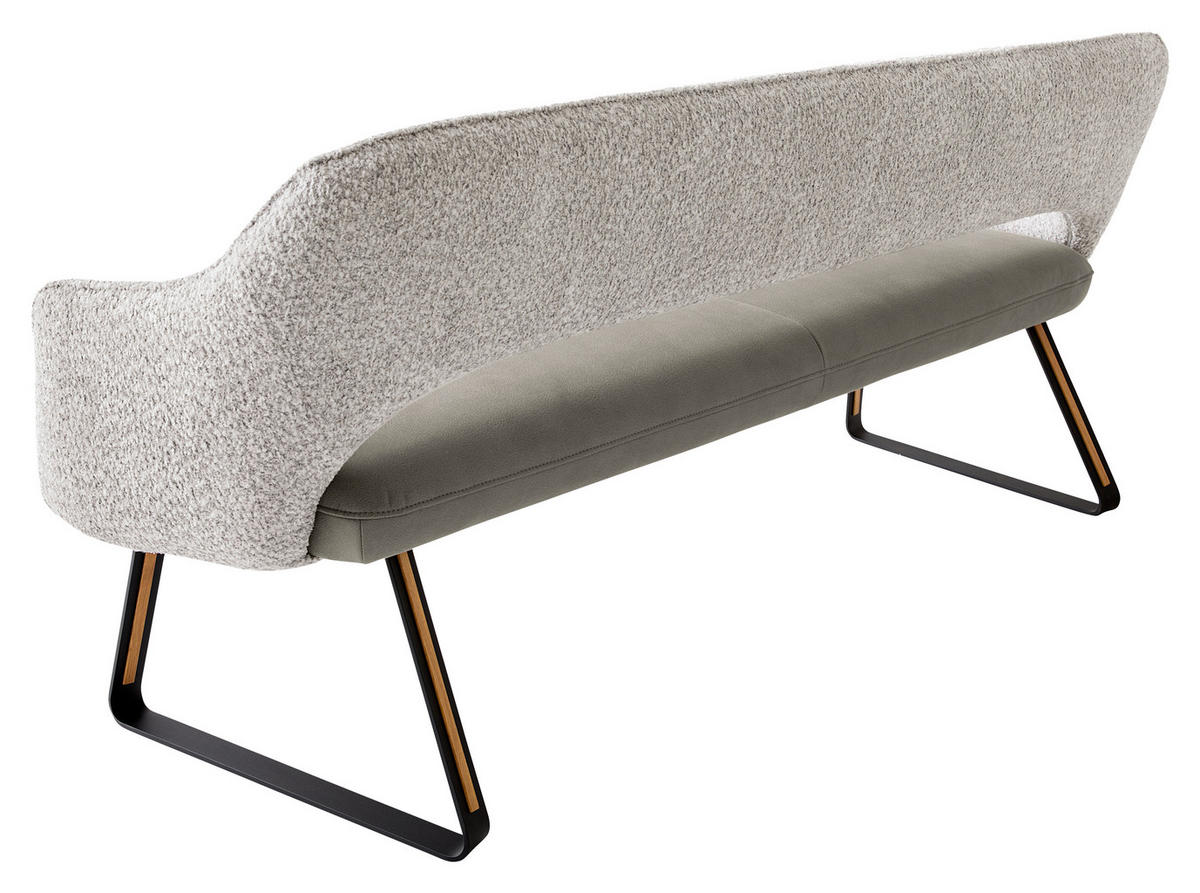 SITZBANK 207/89/68 cm Flachgewebe Grau Holz, Metall  - Schwarz/Grau, Design, Holz/Textil (207/89/68cm) - Koinor