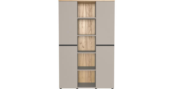 AKTENSCHRANK 120/197/40 cm - Eichefarben/Grau, MODERN, Holzwerkstoff (120/197/40cm) - Novel