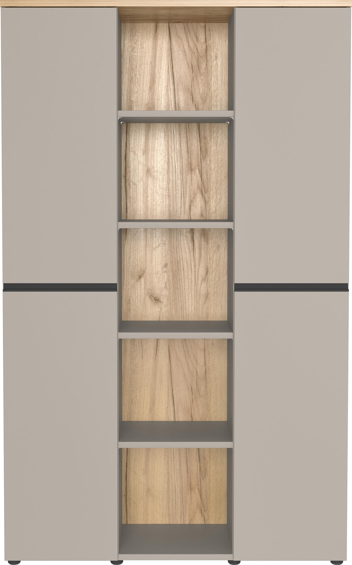 AKTENSCHRANK 120/197/40 cm  - Eichefarben/Grau, MODERN, Holzwerkstoff (120/197/40cm) - Novel