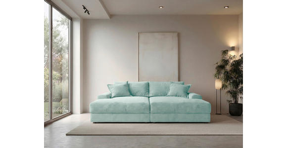 BIGSOFA Cord Salbeigrün  - Salbeigrün/Schwarz, MODERN, Kunststoff/Textil (234/93/190cm) - Carryhome