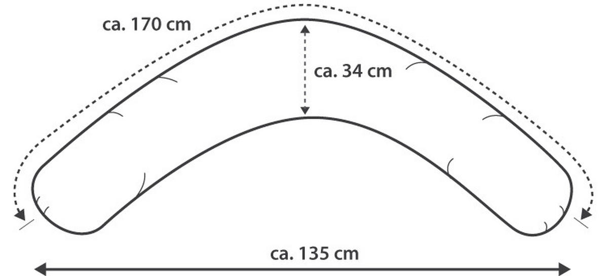 STILLKISSEN Dodo   - Hellgrau/Weiß, KONVENTIONELL, Textil (170/34cm) - Theraline
