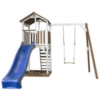 AXI BEACH TOWER SINGLE SWING 283,60/241.9/349 cm  - Blau/Braun, KONVENTIONELL, Holz (283,60/241.9/349cm) - Ambia Garden