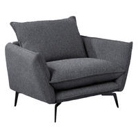 SESSEL in Webstoff Grau  - Schwarz/Grau, Design, Textil/Metall (96/84/90cm) - Hom`in