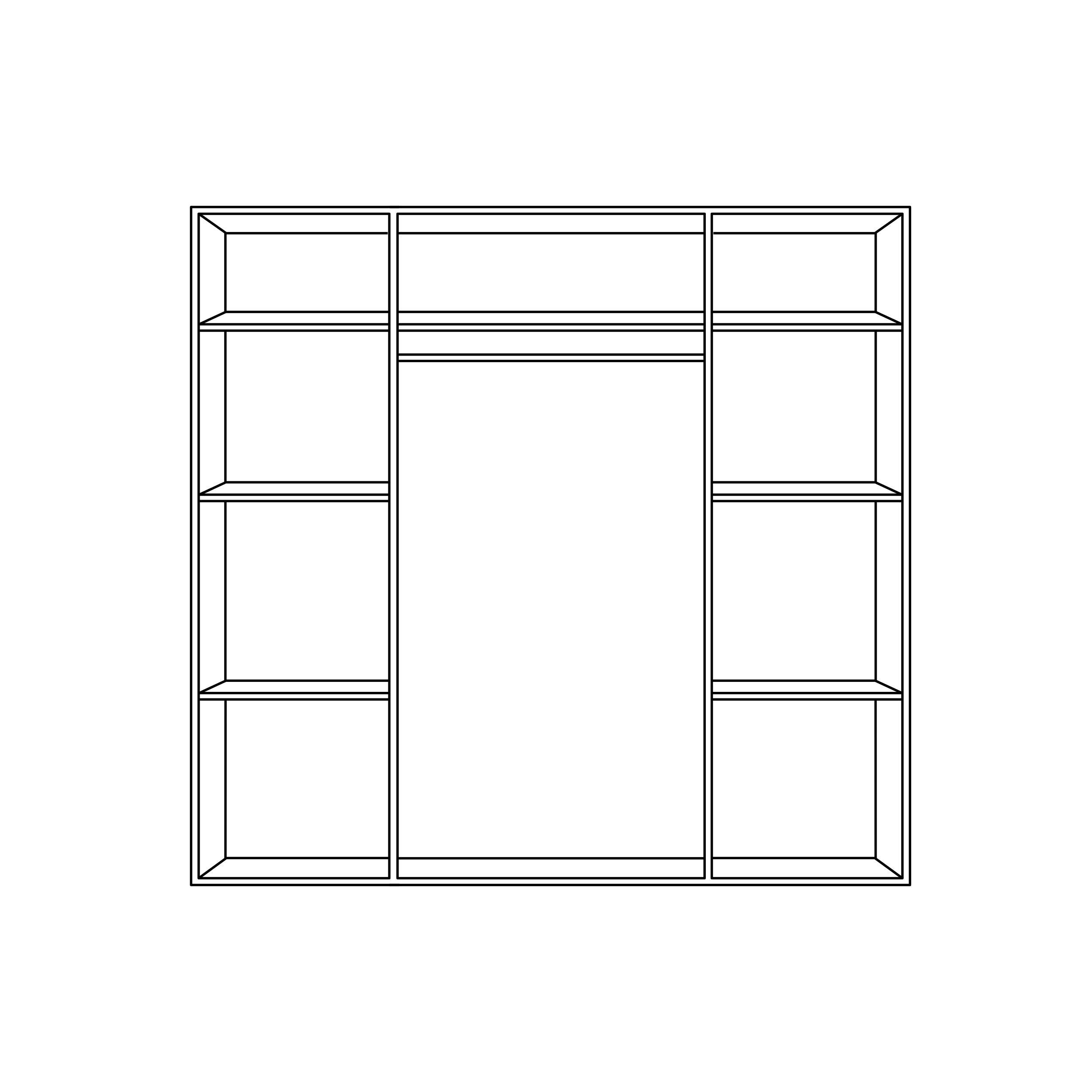 KLEIDERSCHRANK 4-türig Kiefer massiv Grau, Weiß  - Weiß/Grau, Design, Glas/Holz (253/219/63cm) - Carryhome