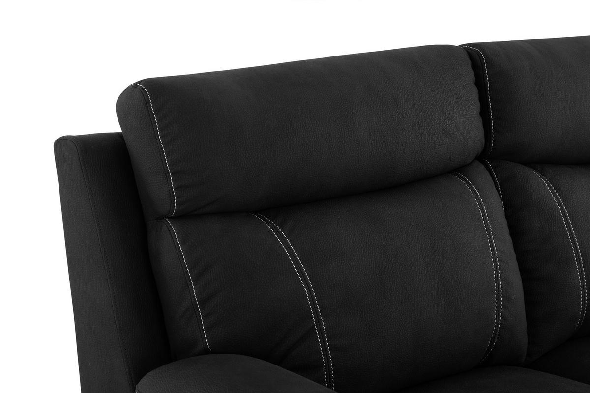 SITZGARNITUR Mikrofaser Schwarz  - Schwarz, KONVENTIONELL, Textil/Metall - Livetastic