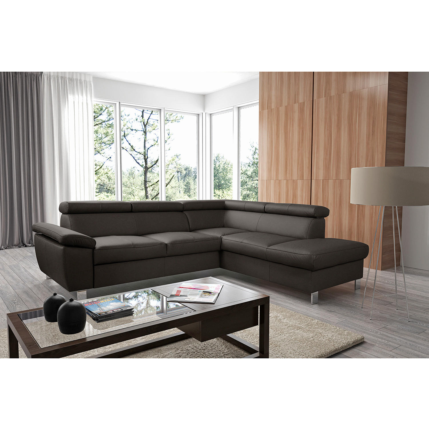 Livetastic Ecksofa Dunkelbraun 248x208 cm