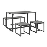 GARTENSET 4-teilig Eisen 4-teilig  - Dunkelgrau/Grau, MODERN, Kunststoff/Metall - Ambia Garden