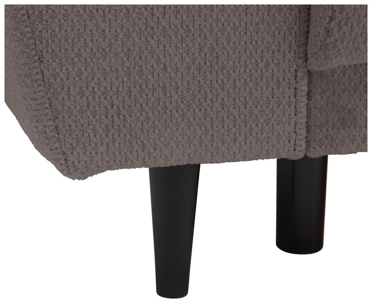 SCHLAFSOFA in Chenille Braun  - Schwarz/Braun, Konventionell, Holz/Textil (245/85/92cm) - Livetastic