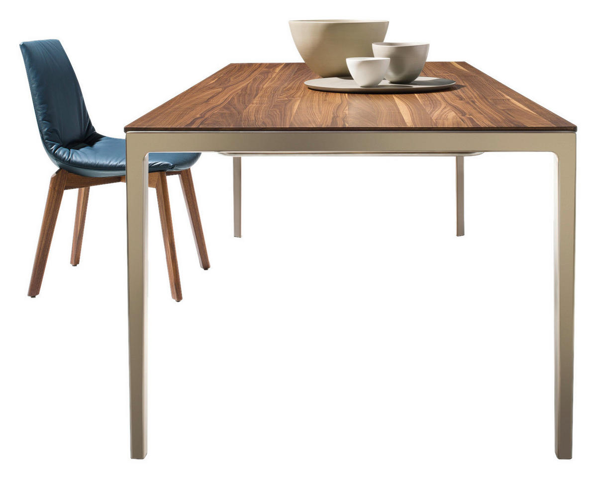 ESSTISCH in Holz, Metall 160(210)/100/75 cm  - Nussbaumfarben/Bronzefarben, Design, Holz/Metall (160(210)/100/75cm) - Team 7