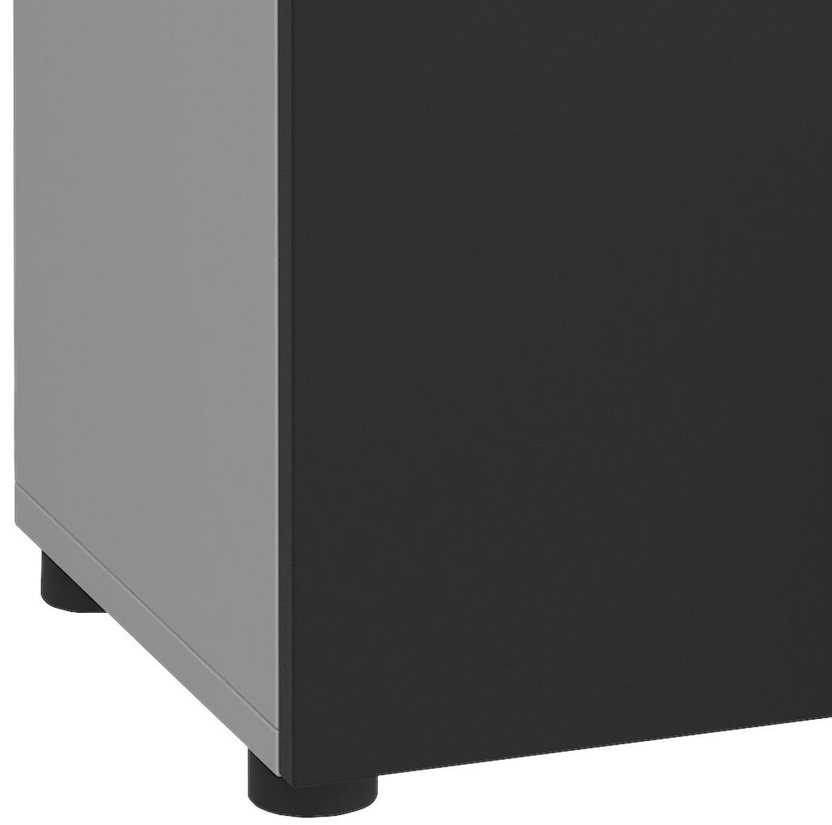 WASCHBECKENUNTERSCHRANK 61/51/32 cm  - Silberfarben/Schwarz, KONVENTIONELL, Holzwerkstoff/Kunststoff (61/51/32cm) - MID.YOU