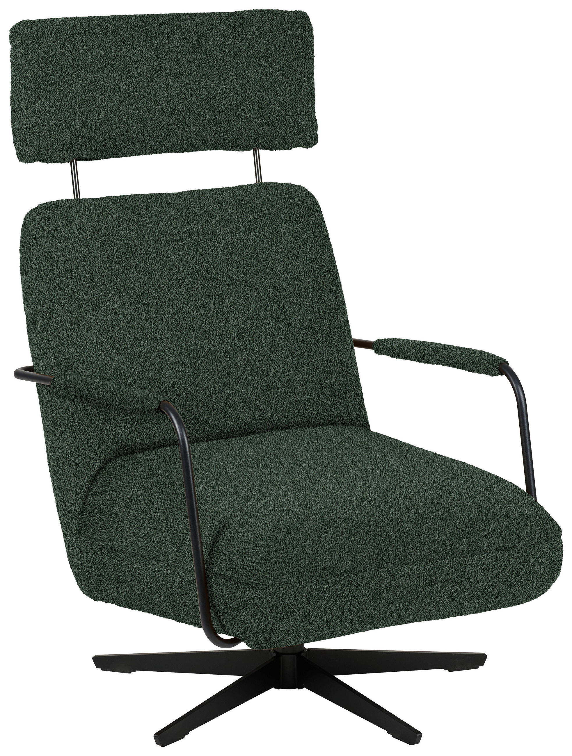 SESSEL in Flachgewebe, Bouclé Grün  - Schwarz/Grün, Design, Textil/Metall (71/103/91cm) - Koinor