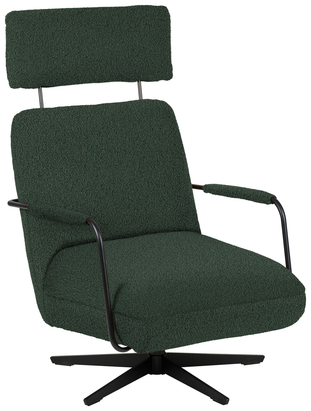 SESSEL in Flachgewebe, Bouclé Grün  - Schwarz/Grün, Design, Textil/Metall (71/103/91cm) - Koinor