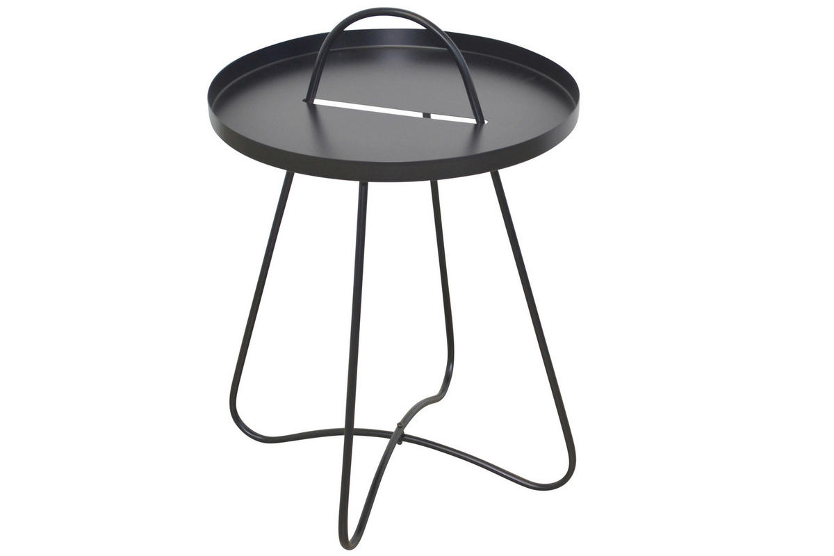 BEISTELLTISCH 40/40/57 cm Schwarz rund  - Schwarz, Design, Metall (40/40/57cm) - MID.YOU