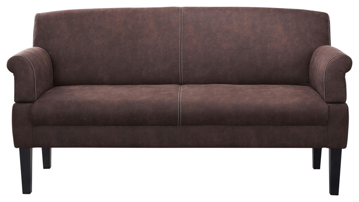 3-SITZER-SOFA in Mikrofaser Dunkelbraun  - Dunkelbraun/Beige, KONVENTIONELL, Holz/Textil (182/97/78cm) - Sit & More