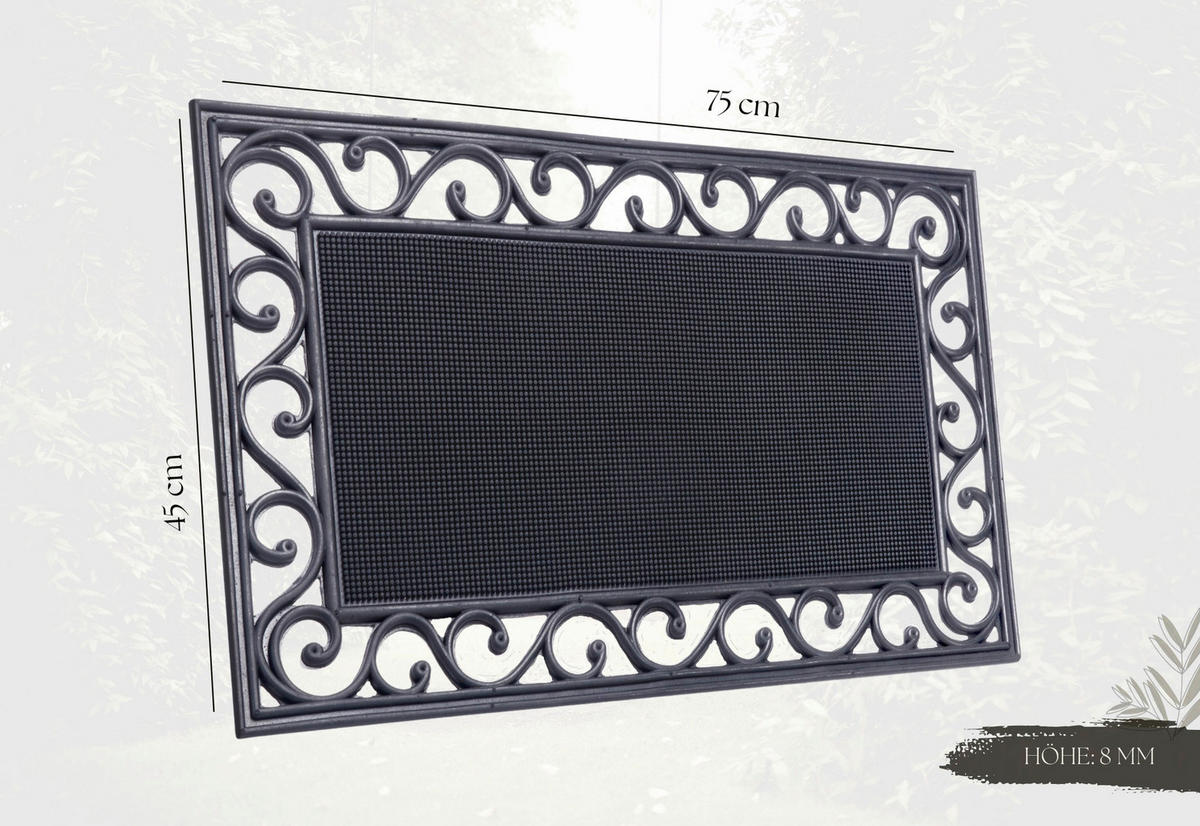 FUßMATTE  45/75 cm  Schwarz  - Schwarz, Basics, Kunststoff (45/75cm)