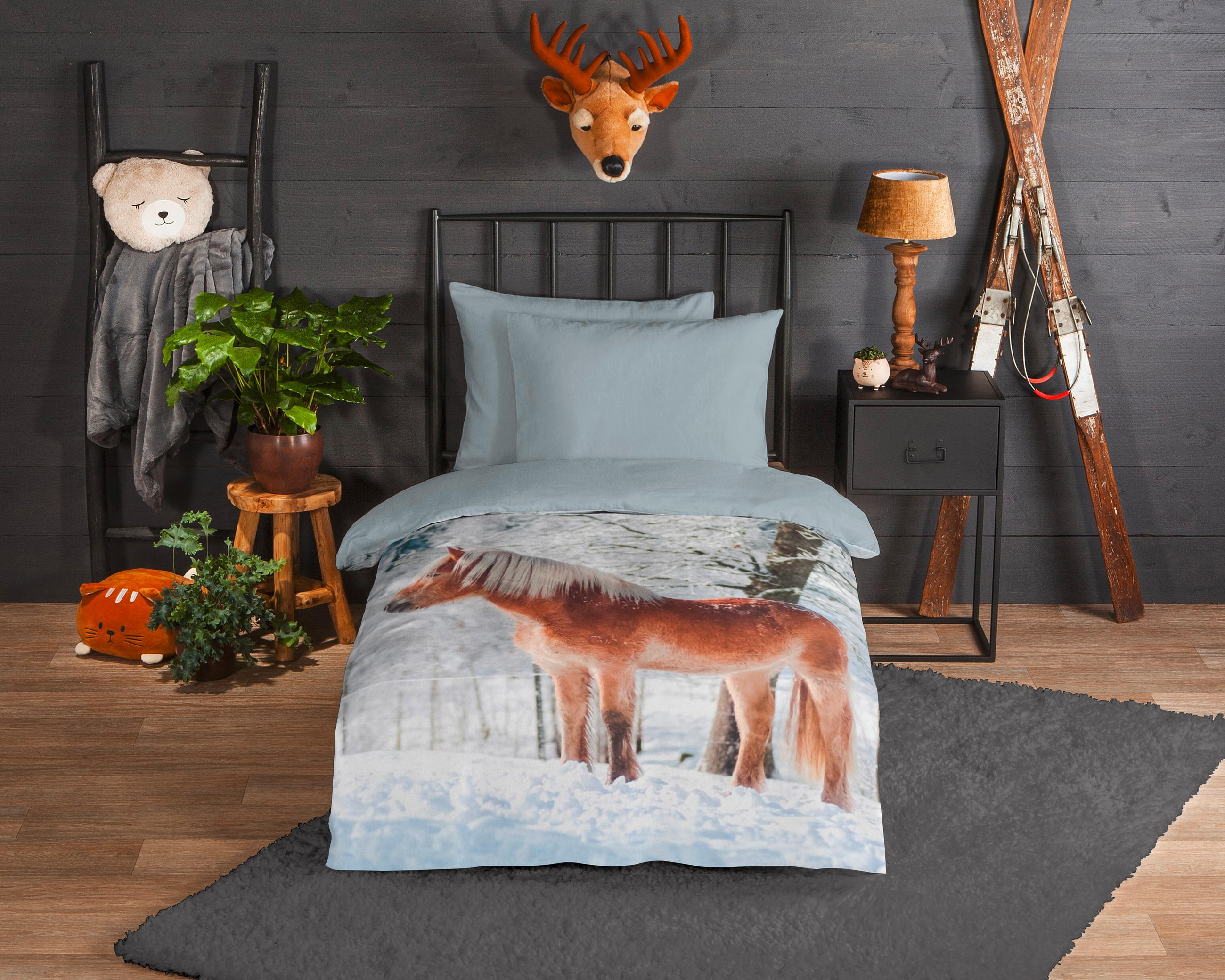 BETTWÄSCHE Good Morning Biber 140/200 cm  - Grau, Trend, Textil (140/200cm)