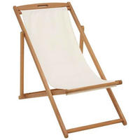FOTELJA ZA PLAŽU  boje bagrema, bež  drvo, tekstil      - boje bagrema/bež, Romantično / ladanjski, drvo/tekstil (57/89,5/101,5cm) - Ambia Garden
